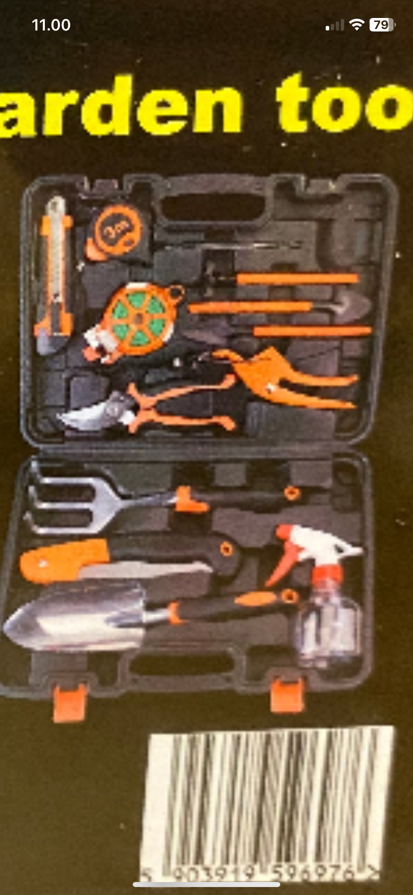 Kuffert med haveredskaber