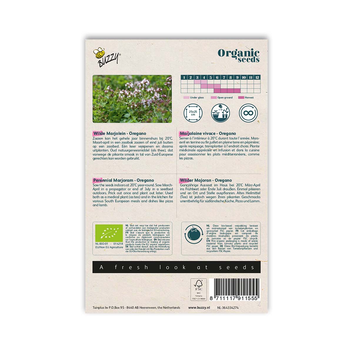 Buzzy Økologisk Merian/Oregano frø