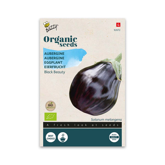 Buzzy Økologisk Aubergine frø, Black Beauty
