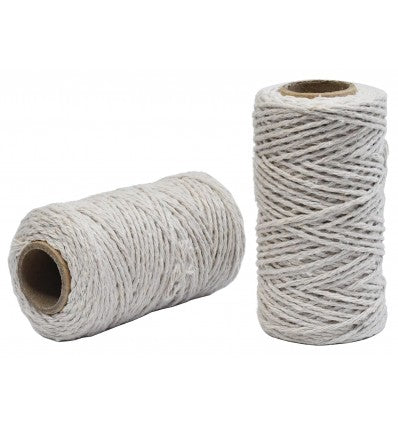 Bomuldssnor 1,5 mm x 60 meter, 2 ruller
