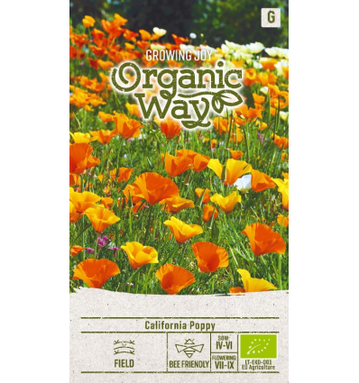 Valmue California Poppy, økologisk
