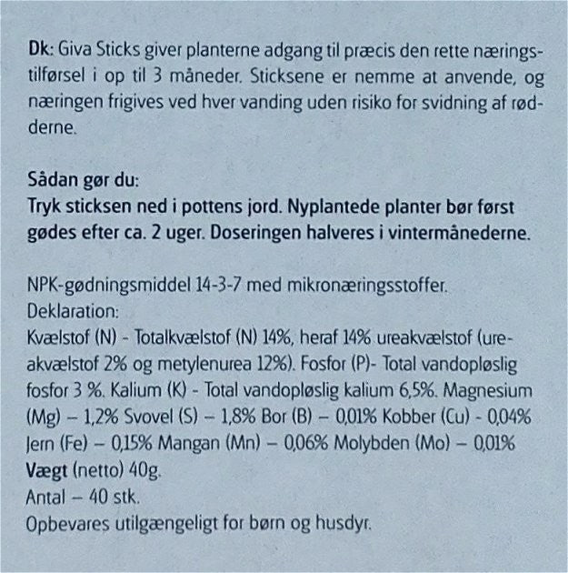 Næringspinde, 40 stk