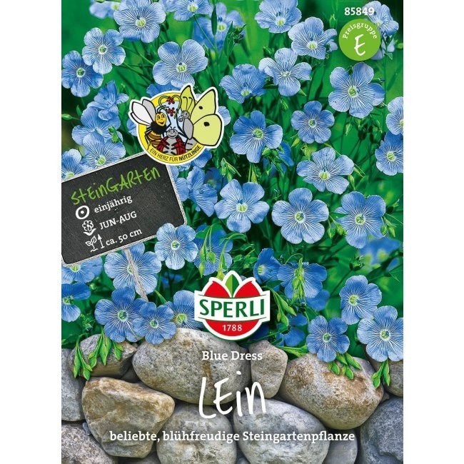 Linum grandiflorum 'Blue Dress', Blå hør