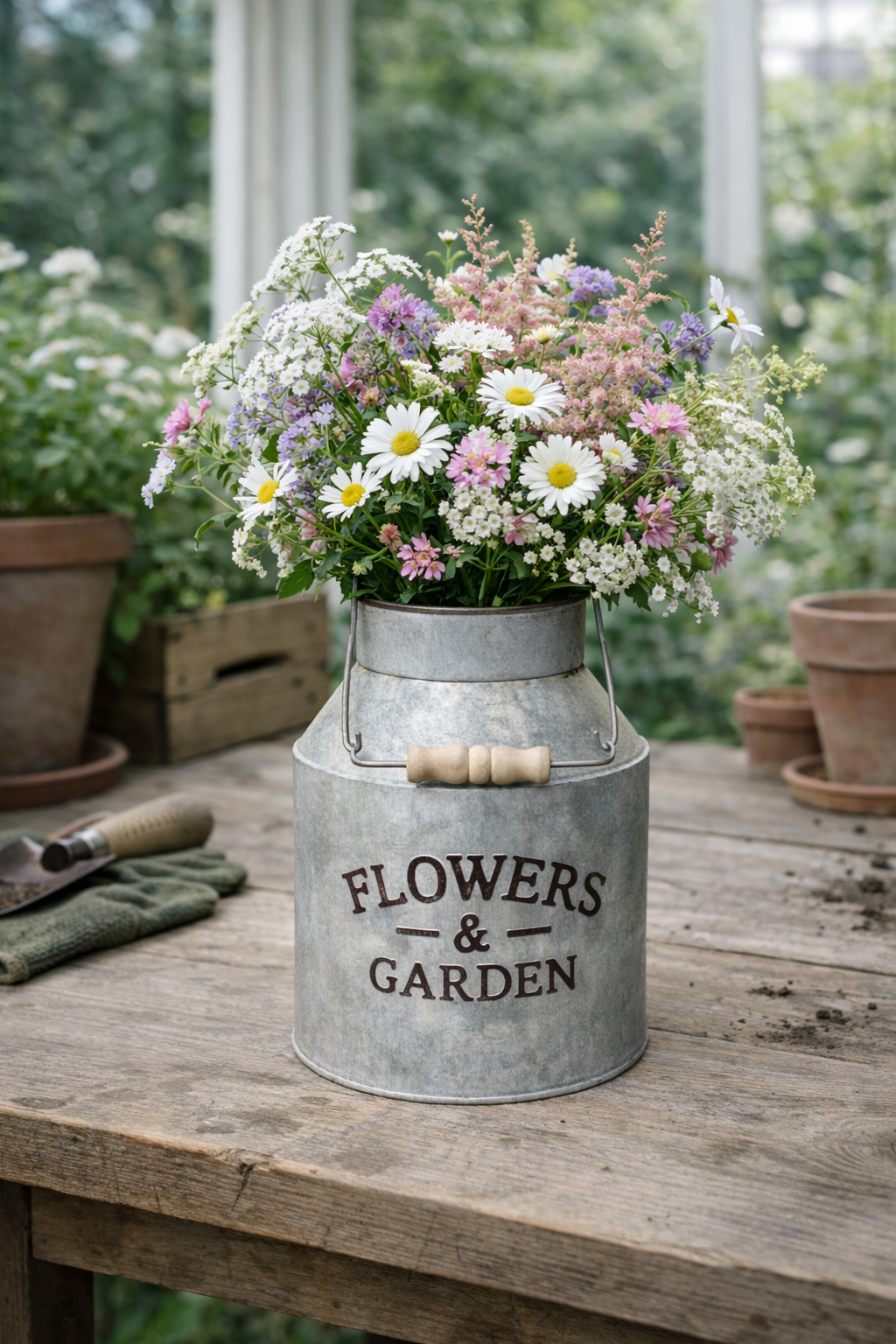 Rustik zinkspand “Flowers & Garden”