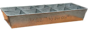 spirebakke i zink med 10 potter